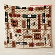 Gucci GG Monogram Rose Bee Patchwork Flannel Blanket Vintage Wall Decor throw blankets IMG_2592